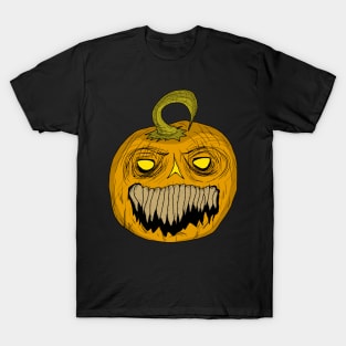 Halloween Jack O Lantern Scary Sharp Creepy Teeth T-Shirt